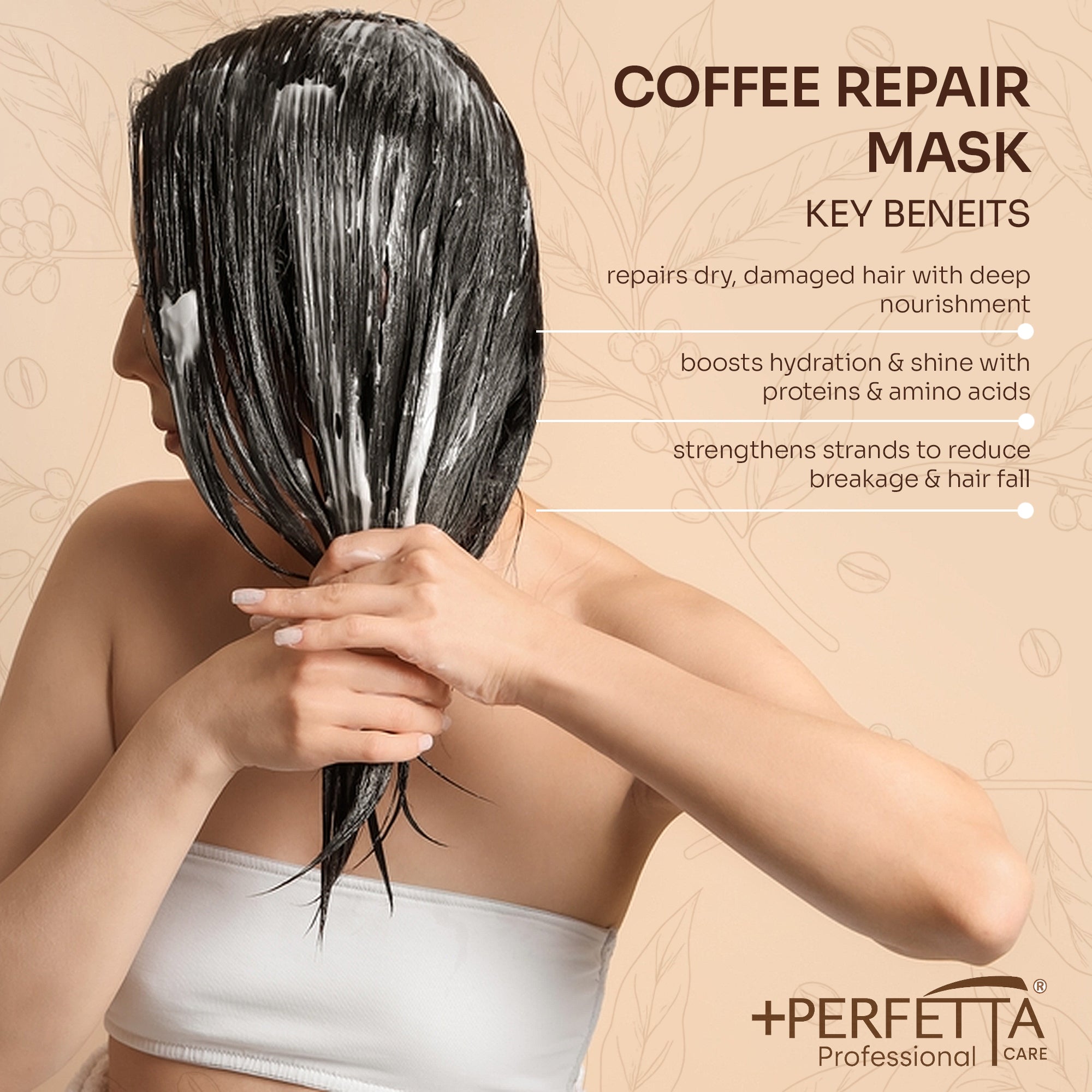 Hydrating Hair Mask Rice Protein - Coffee Therapy Deep Conditioning Hair Repair Treatment