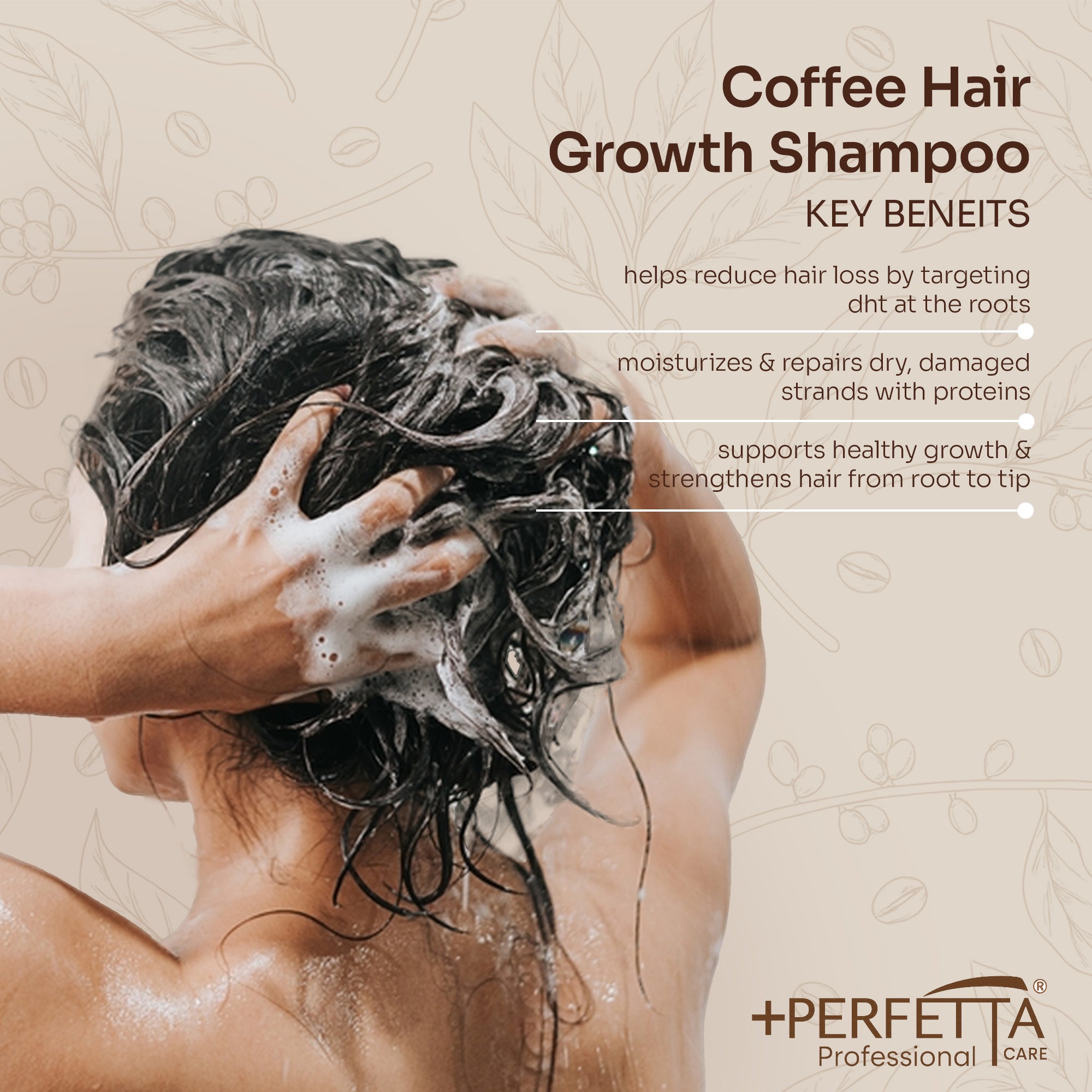 Coffee Therapy Caffeine & Protein Formula for Hair Loss Control - Hair Growth Shampoo - Women & Men | 300ml