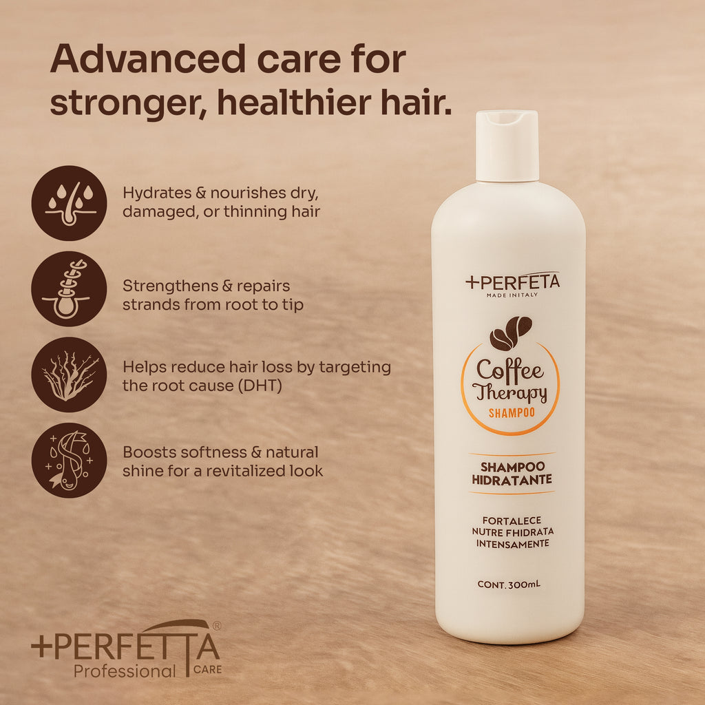 Coffee Therapy Caffeine & Protein Formula for Hair Loss Control - Hair Growth Shampoo - Women & Men | 300ml