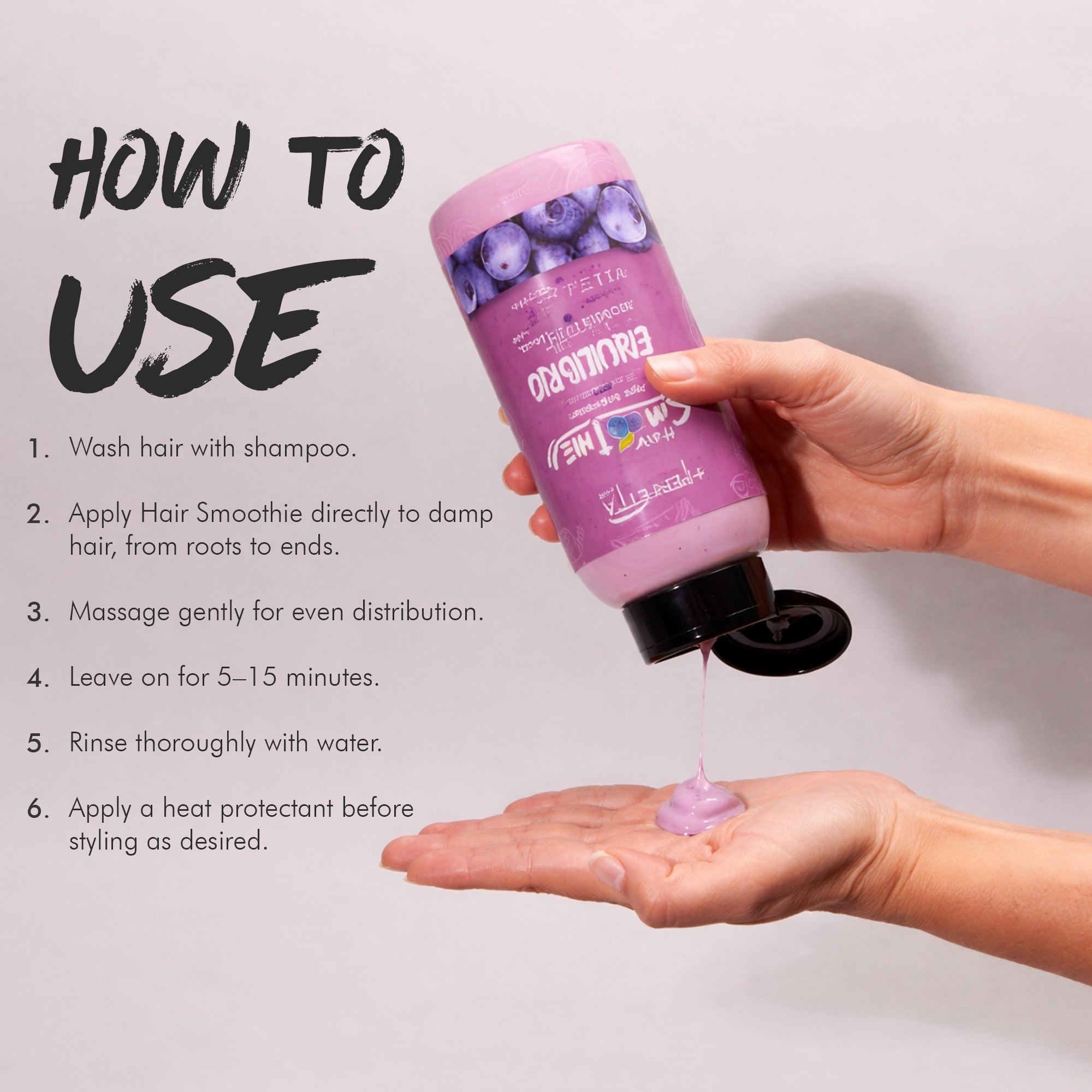 Hair Smoothies Mask - Deep Conditioning Treatment for Dry, Damaged Hair | Hydrates, Repairs & Gently Exfoliates with Natural Oils & Vitamins (Balance)