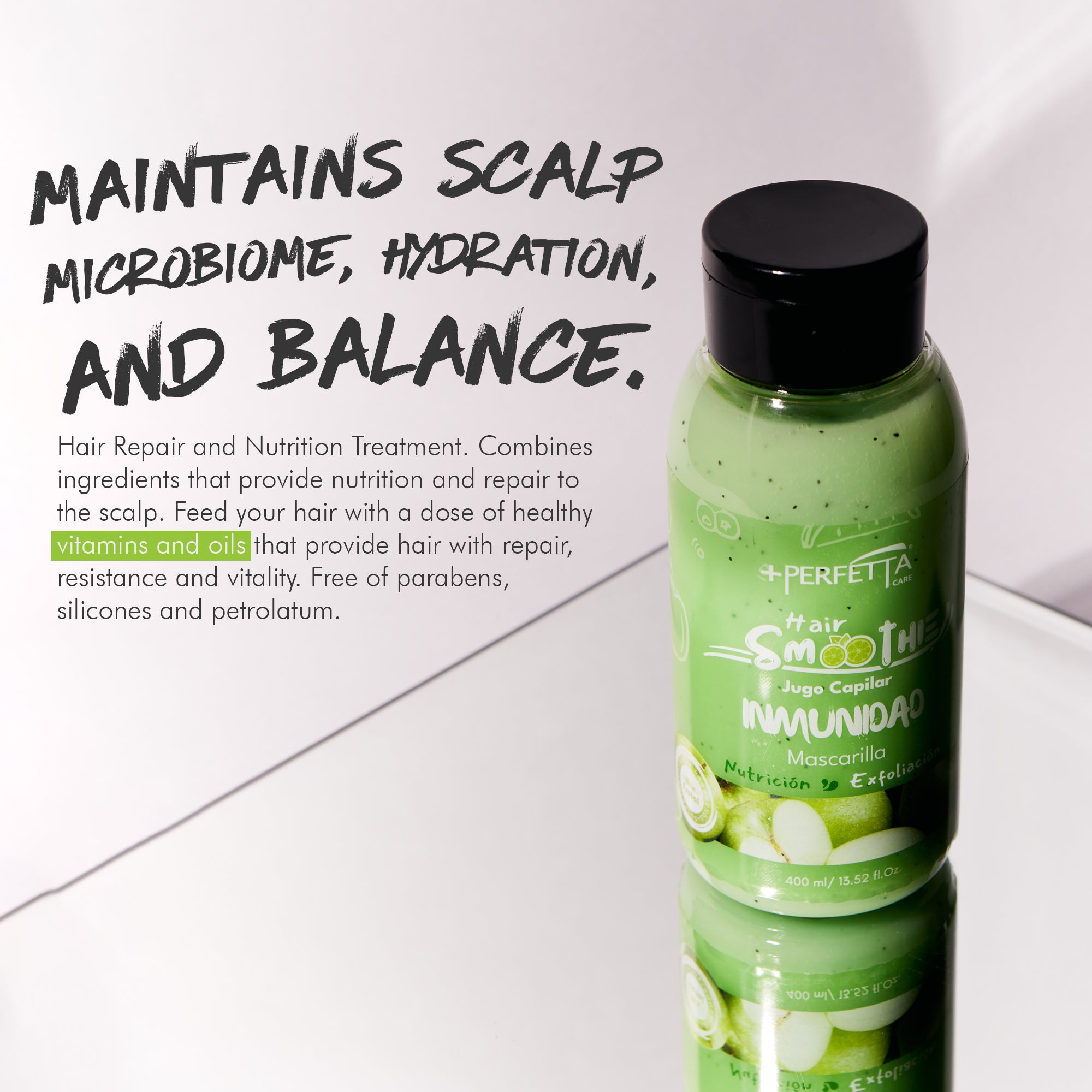 Hair Smoothies Mask - Deep Conditioning Treatment for Dry, Damaged Hair | Hydrates, Repairs & Gently Exfoliates with Natural Oils & Vitamins (Immunity)